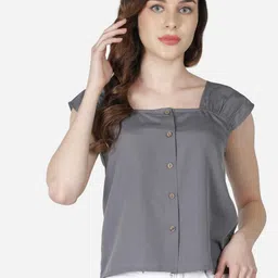 OTIRA Women Square Neck Cap Sleeves Top-image-48