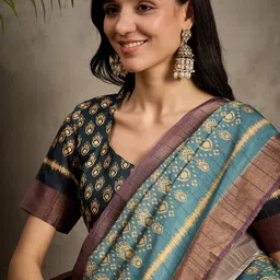 Anouk Ethnic Motifs Silk Blend Banarasi Saree image 5