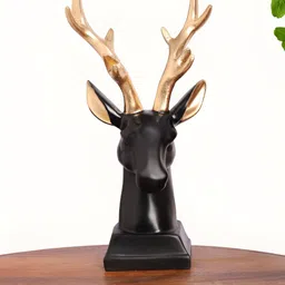 INTERNATIONAL GIFT Animal Showpiece Black And Gold-Toned Deer Animal Figurine Showpiece-image-31