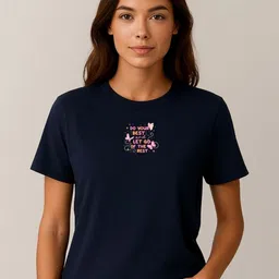 Anikmart Women Typography Printed Round Neck Cotton T-shirt-image-79