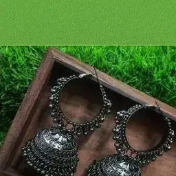 Sangria Oxidised Alloy Artificial Beads Earrings image 2