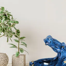 MISS PEACH Blue Big Mouth Hippo Showpiece-picture-23