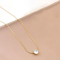 Designs & You Gold-Plated Stainless Steel Oval Pendant With Chain-picture-27