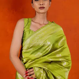 KALINI Woven Design Zari Silk Blend Banarasi Saree-picture-32