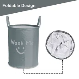 Aura Grey Printed Foldable LaundryBag45L image 3