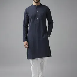 Yugnik Cotton Mandarin Collar Straight Kurta-picture-14