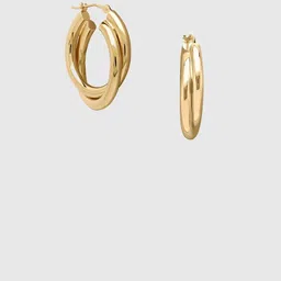 OUZEL Stainless Steel 18k Gold-Plated Double Circular Hoop Earrings-picture-43