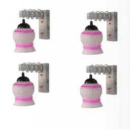 SOMIL Pink Glass Cylinder Printed Wall Lamps-picture-16