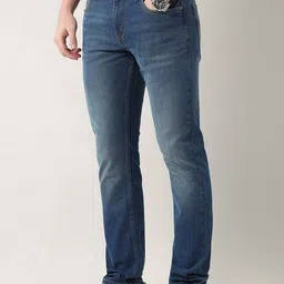 AD By Arvind Men Slim Fit Low Distress Heavy Fade Jeans image 3