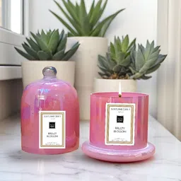 Soi FlameCraft Pink Luxury Breezy Blossom Bell Jar Scented Candle image 5