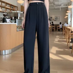 COVZ Women Smart High-Rise Easy Wash Pleated Trousers-picture-20