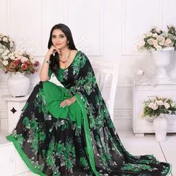 Moda Rapido Printed Saree With Unstiched Blouse Piece image 4