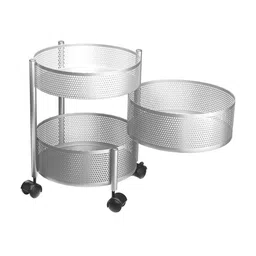 Kuber Industries 2+1 Layer Kitchen Metal Storage Rack with Wheels image 5