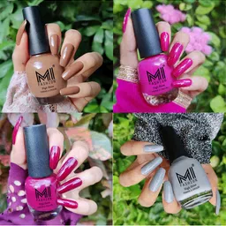 MI FASHION Set Of 4 Ultra High Glass HD 3D Shine Long Lasting Nail Polish 60 ml-picture-34