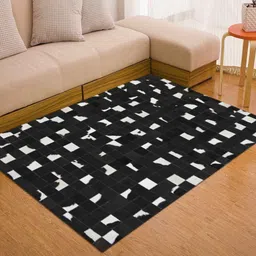dazzhome Black Hair On Leather Abstract Hand Woven 4X6ft Carpet image 1