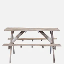 bohemiana from pepperfry Spann Solid Wood 4 Seater Patio Dining Set In Distress Finish image 5