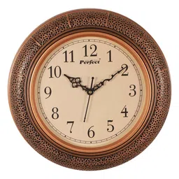 exim decor Copper Flower Pattern Vintage Design Analog Wall Clock image 4