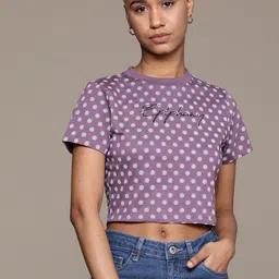 The Roadster Lifestyle Co. Printed Slim Fit Crop T-shirt-picture-11