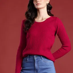 all about you Women Acrylic Ribbed Pullover-picture-18