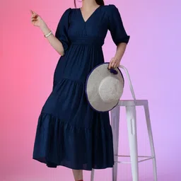 Krunal Raiyani Women Crepe Fit & Flare Maxi Dress-picture-23