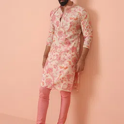 KISAH Men Floral Regular Fit Floral Kurta image 1