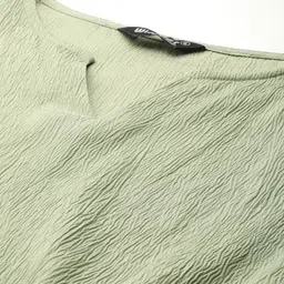 WISSTLER Flared Sleeve Smocked Crepe Cinched Waist Top image 2