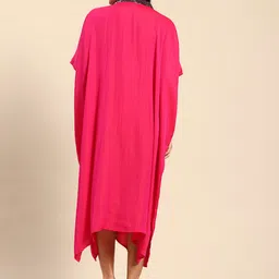 Qurvii Kimono Sleeve Kaftan Midi Dress With Sequined Detail image 4