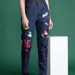 DressBerry Women Boyfriend Fit Printed Stretchable Jeans-image-33