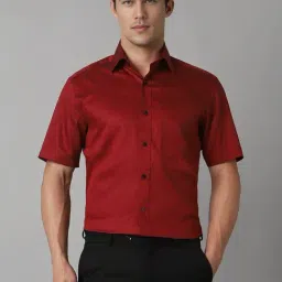 Louis Philippe Red Cotton Regular Fit Printed Shirt-picture-17