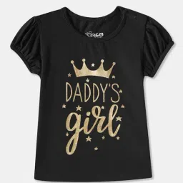 R&B Kids Black Graphic Regular Fit Top-picture-36