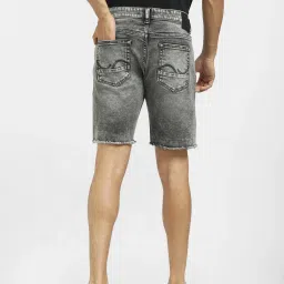 Jack & Jones Black Denim Cotton Regular Fit Denim Shorts image 2