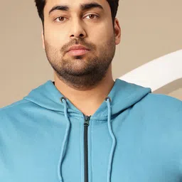 Sztori Plus Size Iron Man Printed & Colourblocked Hooded Zip-Up Sweatshirt image 2