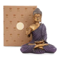 Pure Home and Living Purple  Finish Polyresin Buddha Figurine image 2