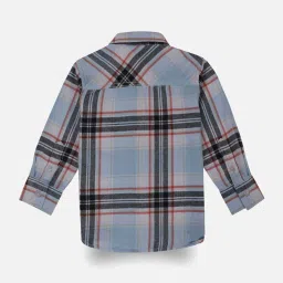 Gini & Jony Boys Blue & Black Checks Full Sleeves Shirt image 2
