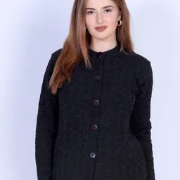 The Roadster Lifestyle Co. Women Self-Design Round Neck Button Cardigan-image-55