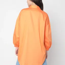 Vero Moda Orange Full Sleeves Cotton Shirt image 2