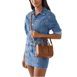 Fossil Carlie Brown Satchel Bag with Detachable Strap (M)-picture-22