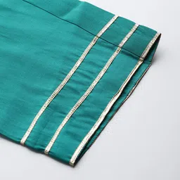 Libas Floral Yoke Design Regular Gotta Patti Kurta with Trousers & Dupatta image 3
