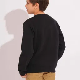 Jack & Jones Junior Boys Black Printed Full Sleeves Pullover Sweatshirt image 2
