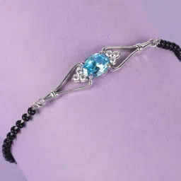 Clara 92.5 Sterling Silver Topaz Mangalsutra Bracelet for Women-picture-11