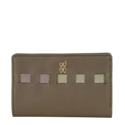 Baggit Olive Textured Bi-Fold Wallet for Women-image-62