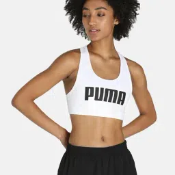Puma Snow White Logo Printed Sports Bra-picture-13
