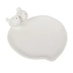 Aapno Rajasthan White Ceramic Tray - Set of 1 image 2