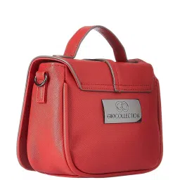 Gio Collection Red Polyester Solid Handbag image 2