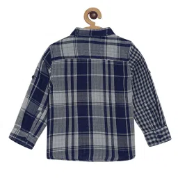 MINIKLUB Boys Navy & Grey Checks Full Sleeves Shirt image 2