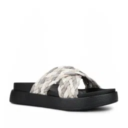 Inc.5 Women's White & Grey Cross Strap Sandals image 2