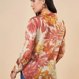 Marigold Lane Beige Lyocell Printed Full Sleeve Top image 2