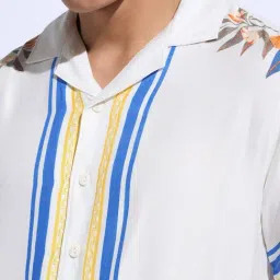 People By Pantaloons Snow White Slim Fit Printed Shirt image 5