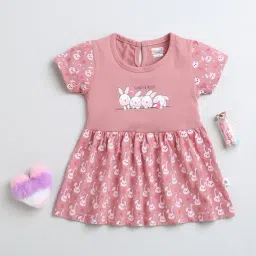 Bumzee Kids Mauve Printed Frock-image-71