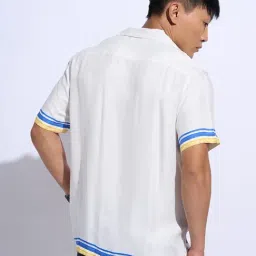 People By Pantaloons Snow White Slim Fit Printed Shirt image 2